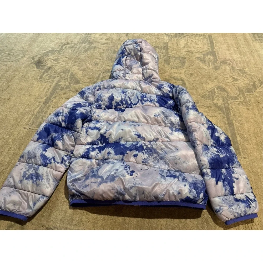 Under Armour Puffer Hybrid Coat Youth Girls Sz large L  (12)Hooded Jacket Purple